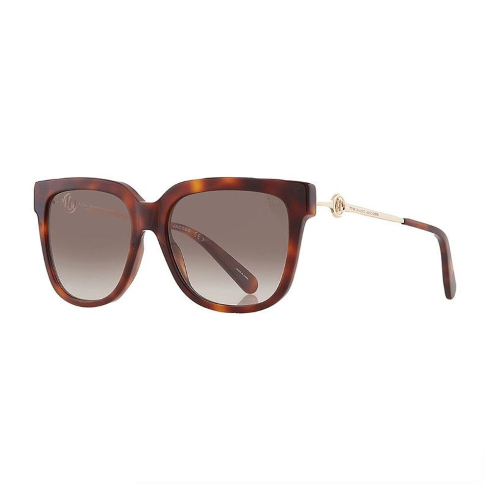 Marc Jacobs Sunglasses Square Full Rim, Havana/Gold Frame and Brown Gradient